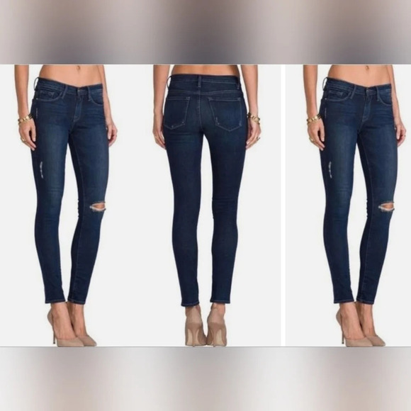 FRAME DENIM Le skinny de Jeanne in Feliz Dark wash size 28 distressed casual - Picture 1 of 8
